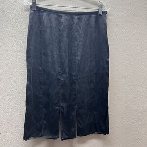 Doncaster DD Collection SZ 8 Black Western Skirt 100% Silk Y2k WhimsiGoth Grunge